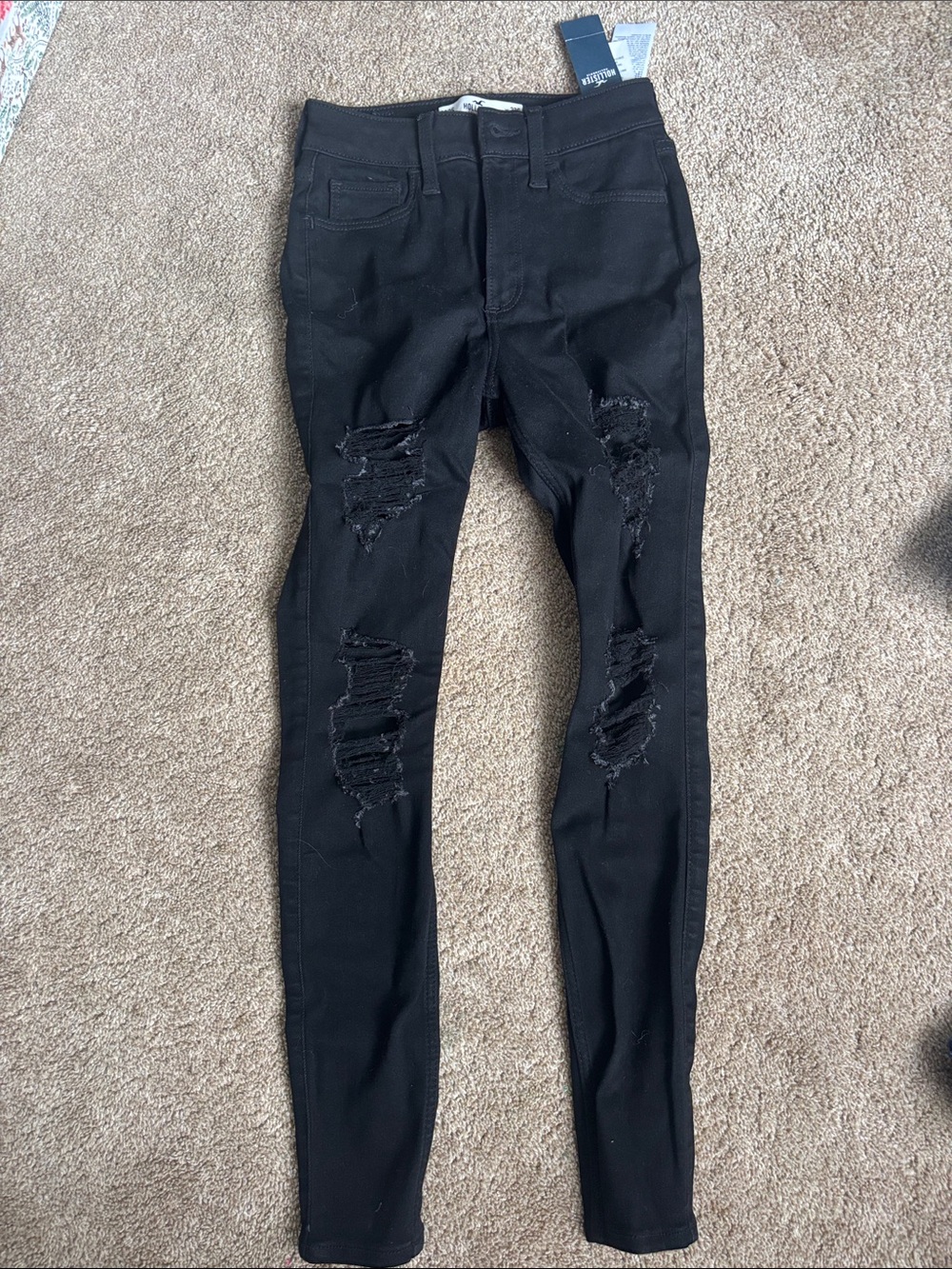 Black ripped hollister jeans